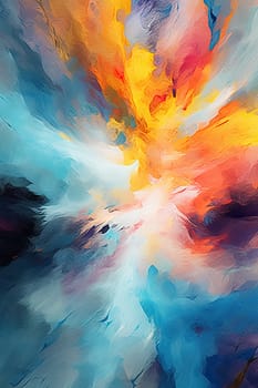 A mesmerizing abstract artwork with fluid brushstrokes and splashes of contrasting colors.