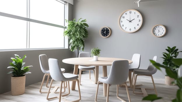 Inspiring office interior design Scandinavian style Meeting Room featuring Natural elements architecture. Generative AI AIG 31.