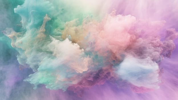 Colorful rainbow gradient with various color smoke cloud flowing smoothly in artistic abstract art background with creative design and realistic lighting. Picturesque generative AI