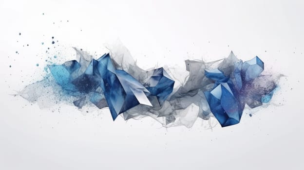 Abstract watercolor artwork mixed with buzzy geometric shapes for background of social media banner generative AI image