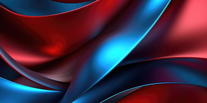 Beautiful abstract red and blue glossy metallic floral design background. beautiful Generative AI AIG32