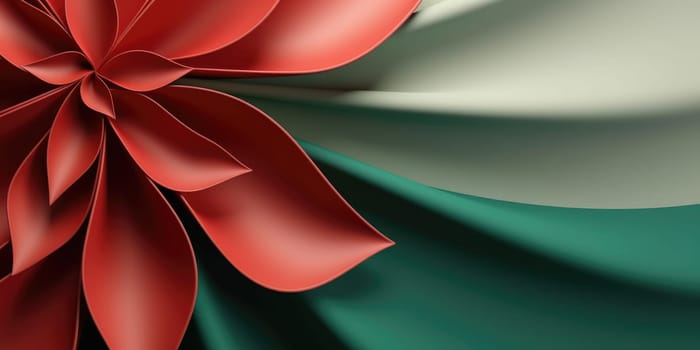 Beautiful abstract red and green floral design background. beautiful Generative AI AIG32