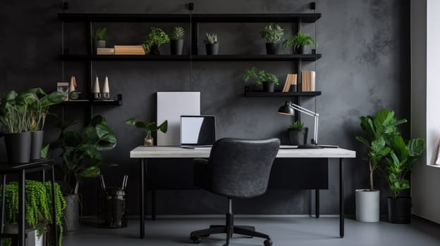 Inspiring office interior design Minimalist style Office featuring Simplicity architecture. Generative AI AIG 31.