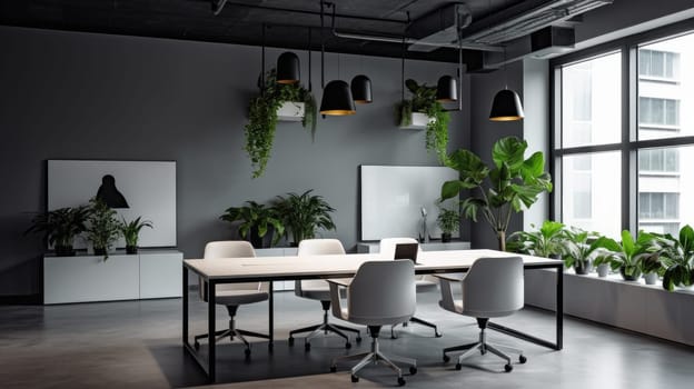 Inspiring office interior design Minimalist style Corporate Office featuring Simplicity architecture. Generative AI AIG 31.