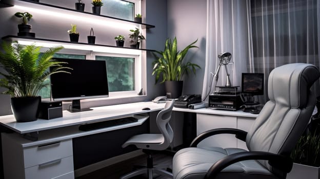 Inspiring office interior design Modern style Office featuring Sleek design architecture. Generative AI AIG 31.