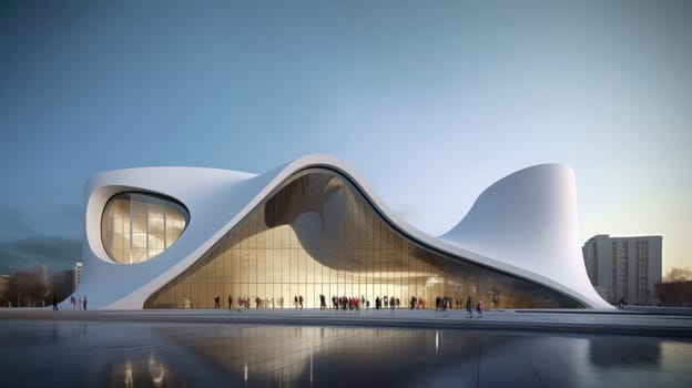 Cultural Center, A Fluid Architectural project. beautiful Generative AI AIG32