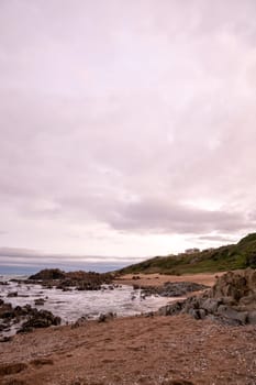 Sunset at Playa del Desplayado in the tourist city of La Pedrera in Uruguay.