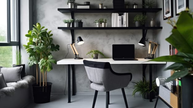 Inspiring office interior design Minimalist style Office featuring Simplicity architecture. Generative AI AIG 31.
