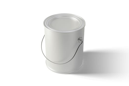 One gray metal jar with a place for text on a white background