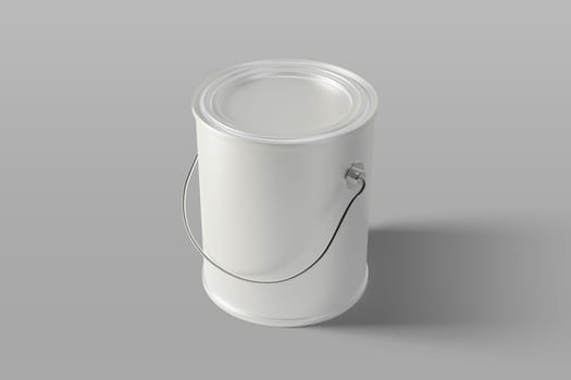 One gray metal jar with a place for text on a dark gray background