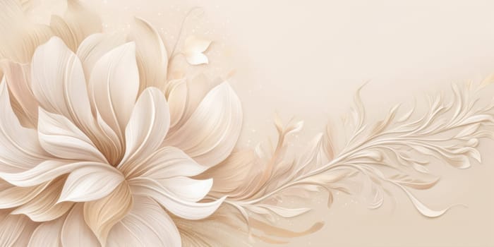 Beautiful abstract beige and white pencil drawing floral design background. beautiful Generative AI AIG32