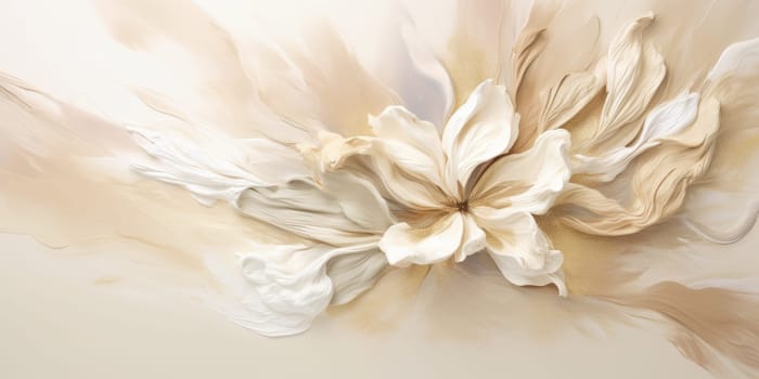 Beautiful abstract beige and white impressionistic floral design background. beautiful Generative AI AIG32