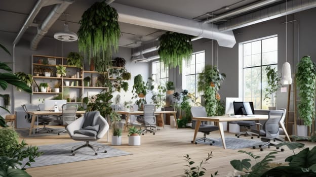 Inspiring office interior design Tech-inspired style Office featuring Startup environment architecture. Generative AI AIG 31.