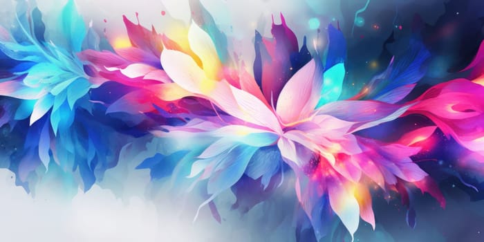 Beautiful abstract neon light watercolor floral design background. beautiful Generative AI AIG32
