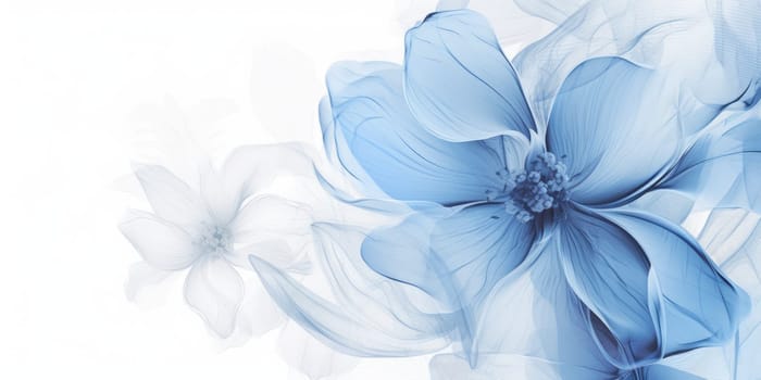 Beautiful abstract blue pencil drawing floral design background. beautiful Generative AI AIG32