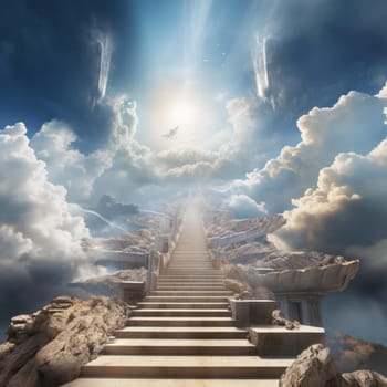 A staircase leading to heaven. The Concept of Faith