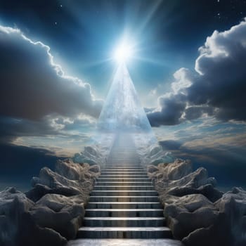 A staircase leading to heaven. The Concept of Faith