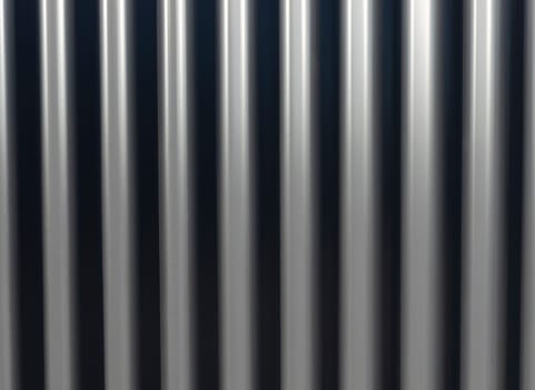 Facade, Profile Sheet, Sine Wave Profile. Abstract Silver Background With Vertical Lines. Exterior OF Building. Horizontal Plane. High quality photo