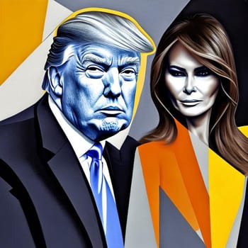 Experience the captivating fusion of Cubist artistry as it transcends reality, capturing the essence of Trump and Melania. This AI-generated masterpiece flawlessly combines geometric fragments to create a multilayered portrait that challenges conventions. Embark on a visual journey that intertwines their influential personas, revealing the intricate complexity beneath the surface.
