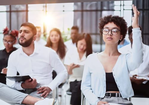 people sitting in business seminar room in hotel business