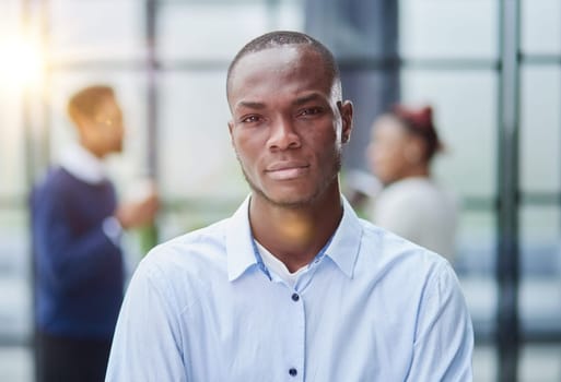 Young handsome african american man in casual shirt standing