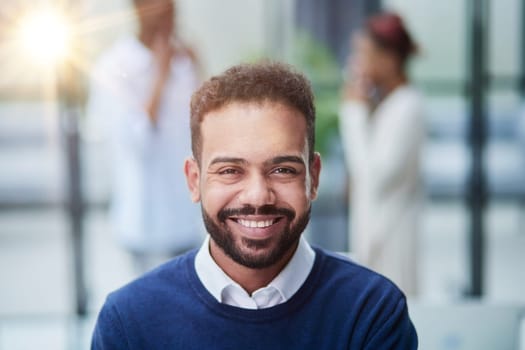 Happy african american young businessman in wearing portrait