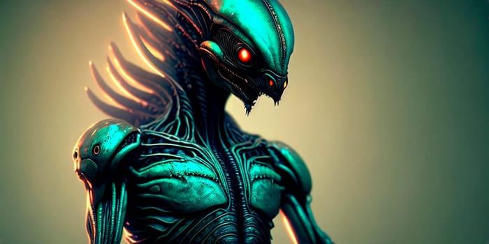 Mysterious alien figure, a celestial enigma. AI Generative