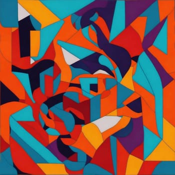 Abstract square geometric multicolor background.Generative ai