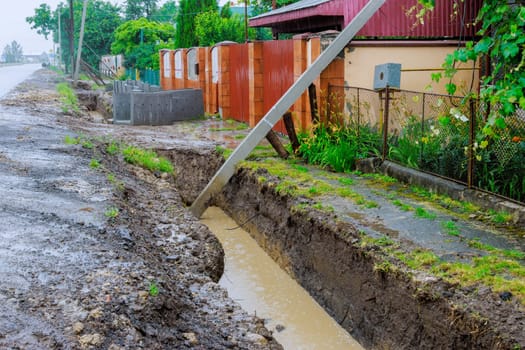 Heavy rainfall led to collapse of numerous electric poles, posing a threat to public safety.