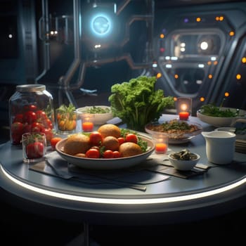 Sci-fi is the kitchen of the future. Interior