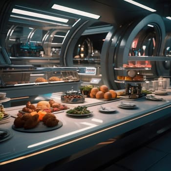 Sci-fi is the kitchen of the future. Interior