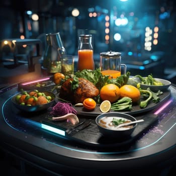 Sci-fi is the kitchen of the future. Interior