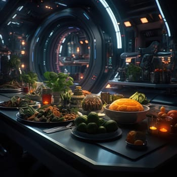 Sci-fi is the kitchen of the future. Interior