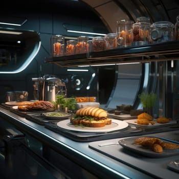 Sci-fi is the kitchen of the future. Interior