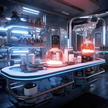 Sci-fi is the kitchen of the future. Interior