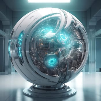 Modern robot sphere. The concept of future technologies