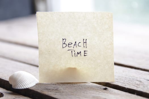 Beach time tag, creative concept. Summer background