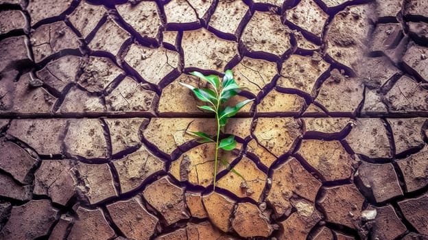 global warming of the planet, cracked earth, ecological disaster, made with Generative AI. High quality illustration