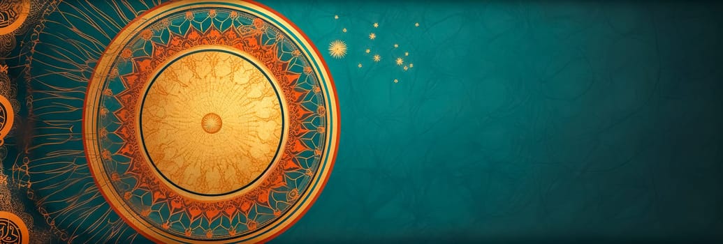 mandala ornament, banner made with Generative AI. High quality illustration