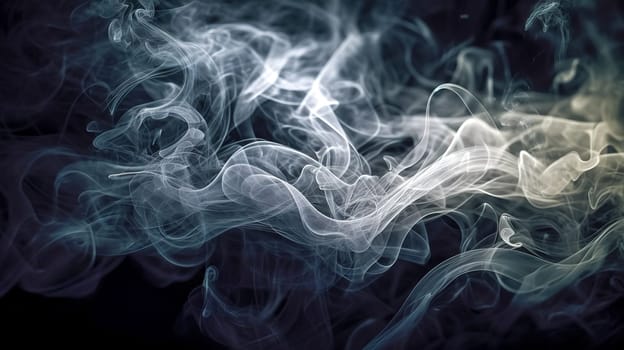 white smoke on a black background made with Generative AI. High quality illustration