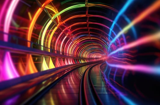 A tunnel of luminous lines around. Beautiful background for your product