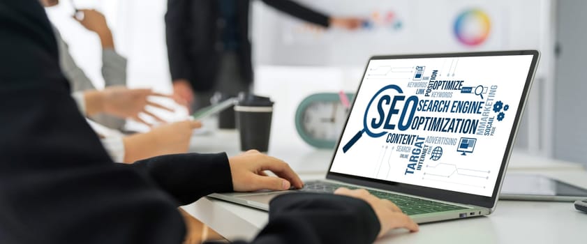 SEO search engine optimization for modish e-commerce and online retail business showing on computer screen