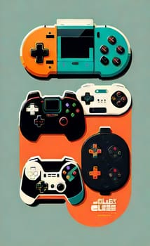 Art from gaming gamepads. Abstraction for gamers. AI generation