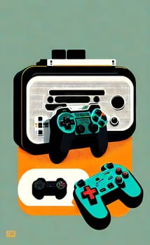 Art from gaming gamepads. Abstraction for gamers. AI generation