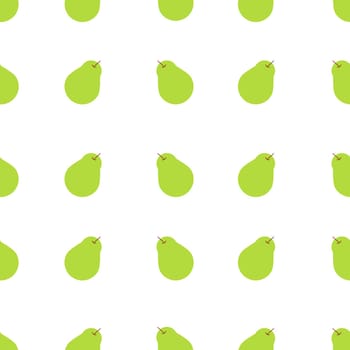 Green Pear Fruits Digital Paper. Pears on White Seamless Pattern. Summer Tropic Fruits Background.