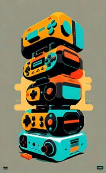 Art from gaming gamepads. Abstraction for gamers. AI generation