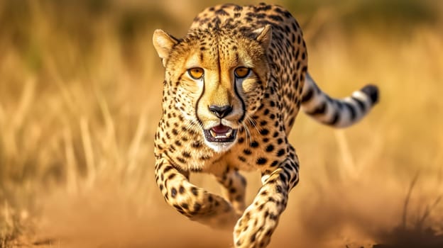 attacking cheetah in nature made with Generative AI. High quality illustration