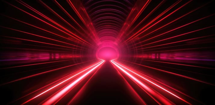 A tunnel of luminous red lines around. Beautiful background for your product