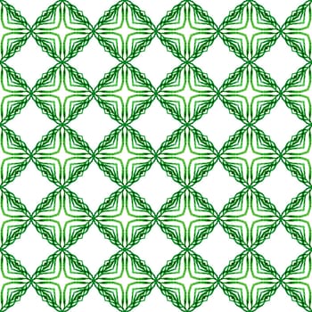 Textile ready unique print, swimwear fabric, wallpaper, wrapping. Green classy boho chic summer design. Striped hand drawn design. Repeating striped hand drawn border.