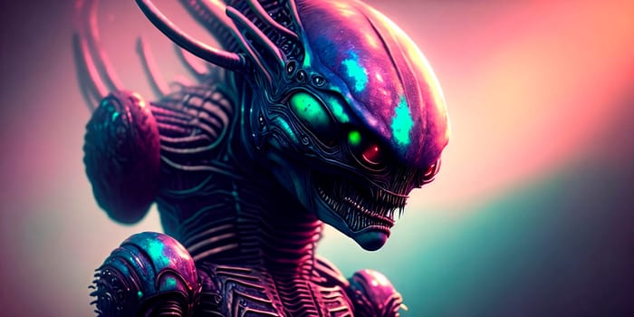Mysterious alien figure, a celestial enigma. AI Generative